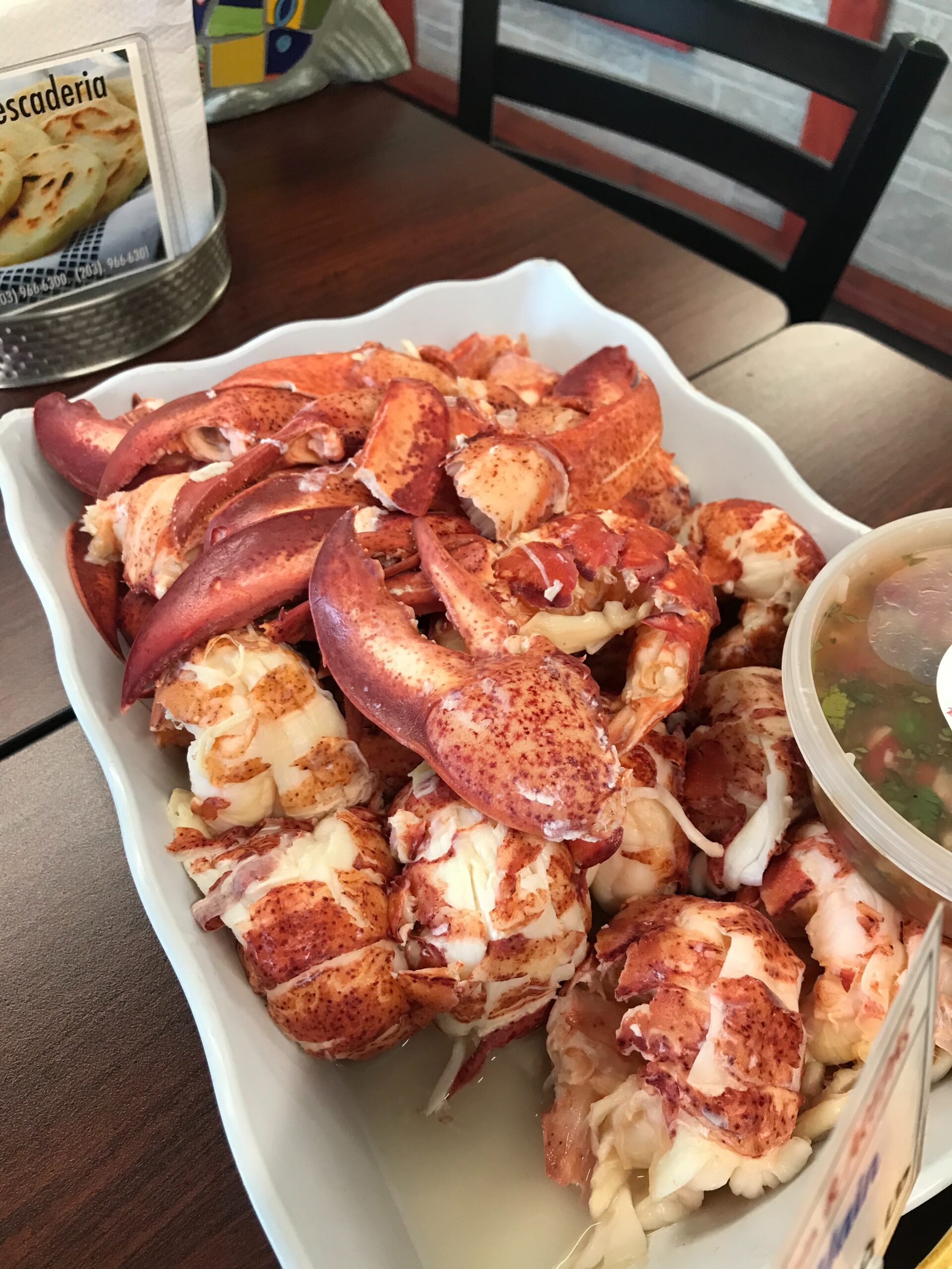 Freshly picked lobster claw and tail meat